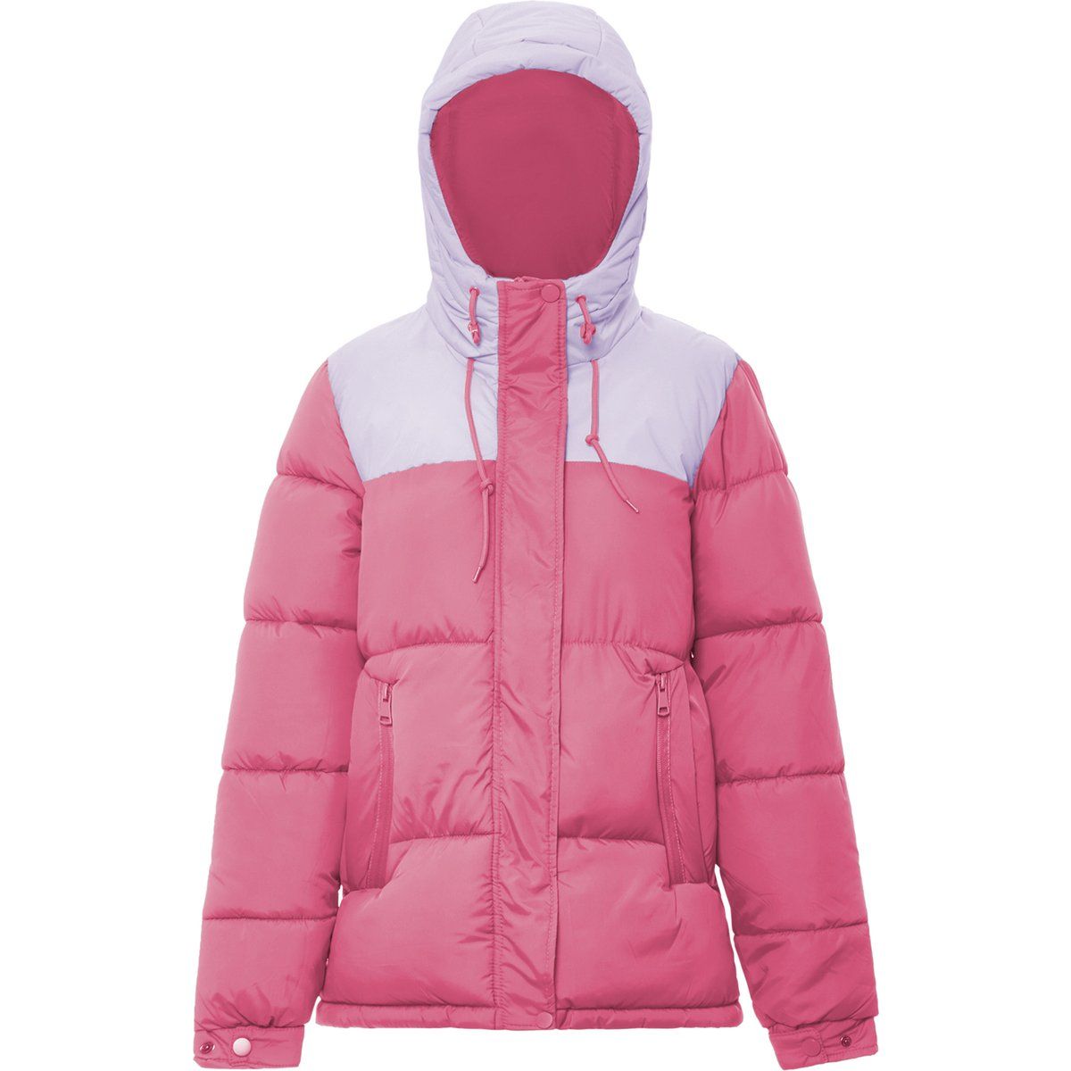Wattierte Bicolor Steppjacke mit Kapuze