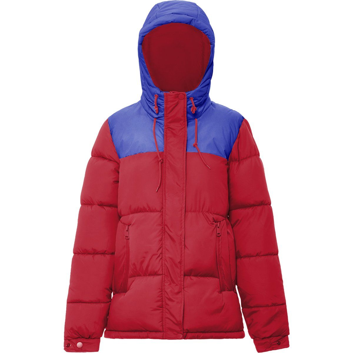 Farbblock-Steppjacke mit Wattierung
