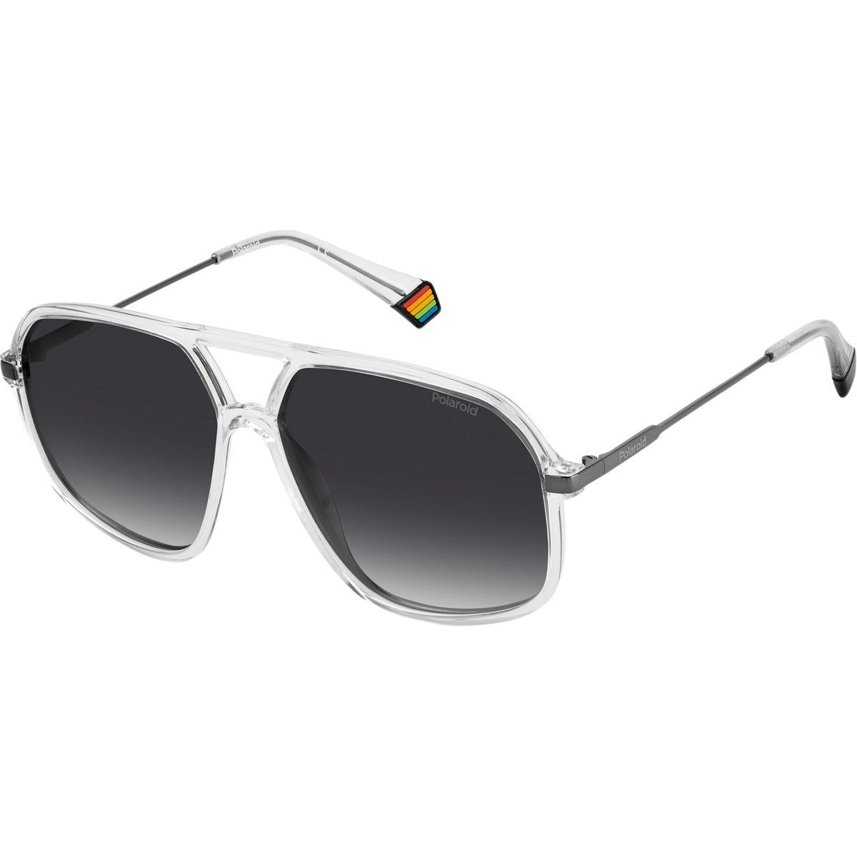 Transparente Aviator Sonnenbrille mit grauen Gläsern
