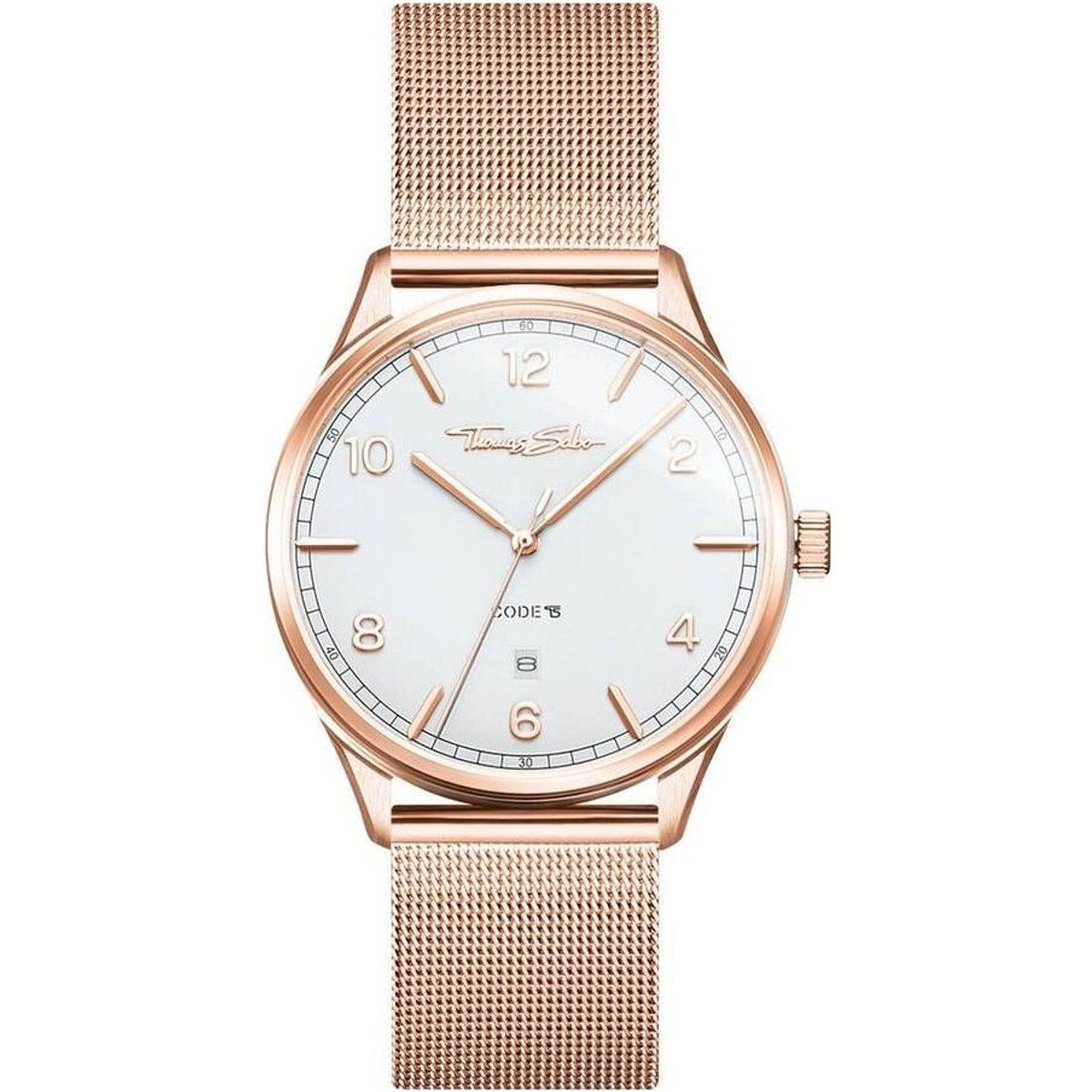 Minimalistische Roségold Mesh Uhr