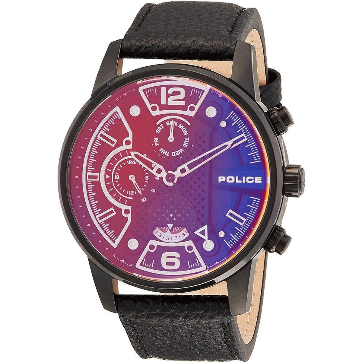 Herren Analog Quarz Uhr mit Lederarmband