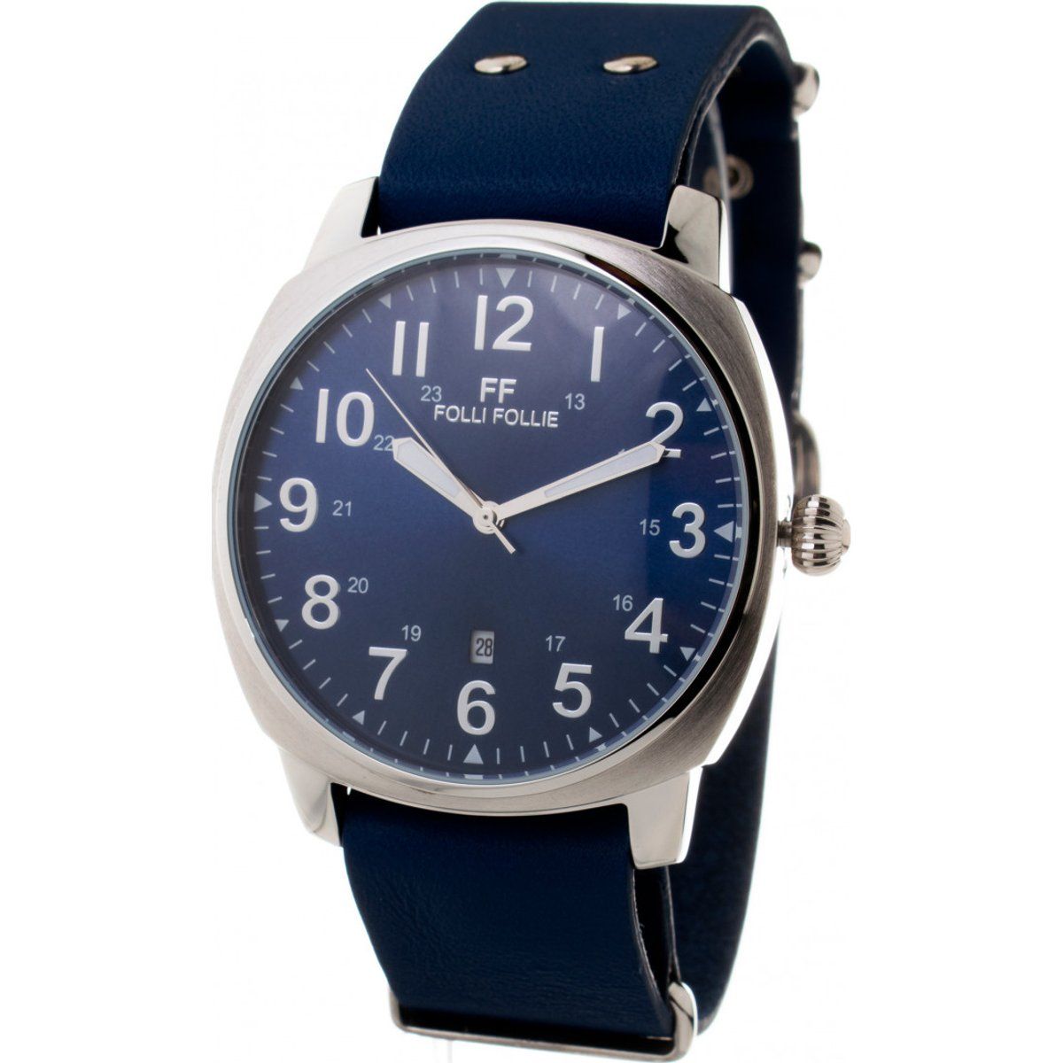 Klassische Herrenuhr mit blauem Zifferblatt