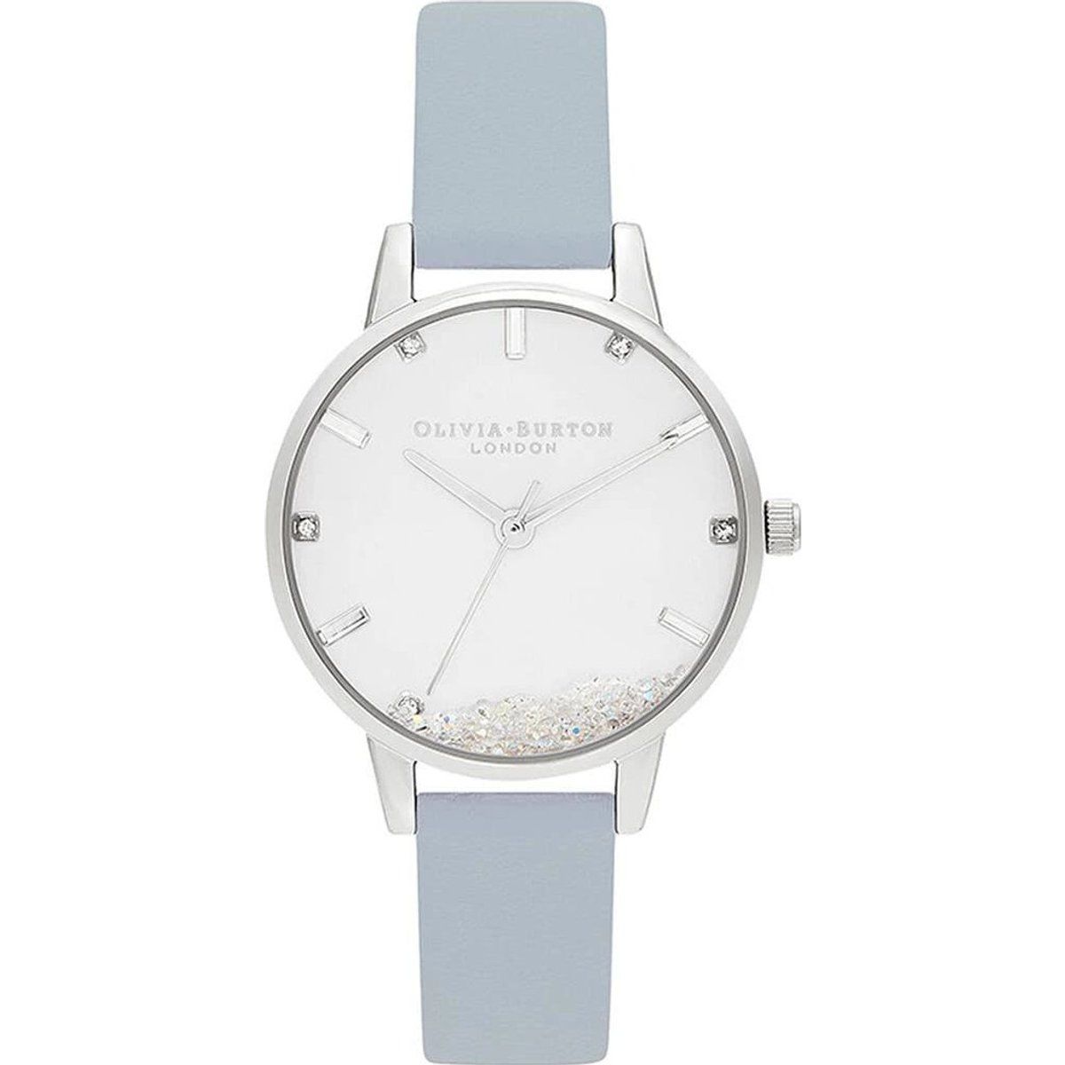 Minimalistische Damen Quarzuhr mit Kristallen