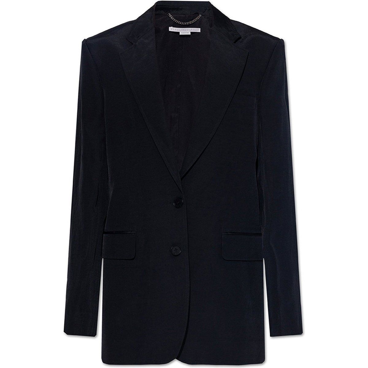 Einreihiger Blazer aus Viskose-Leinen-Mischung