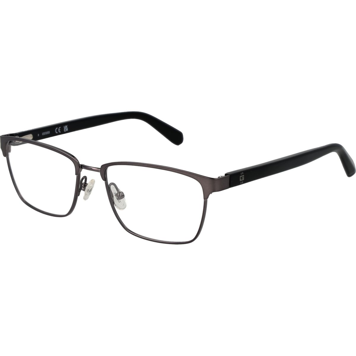 Rechteckige Browline-Brille mit Metallrahmen