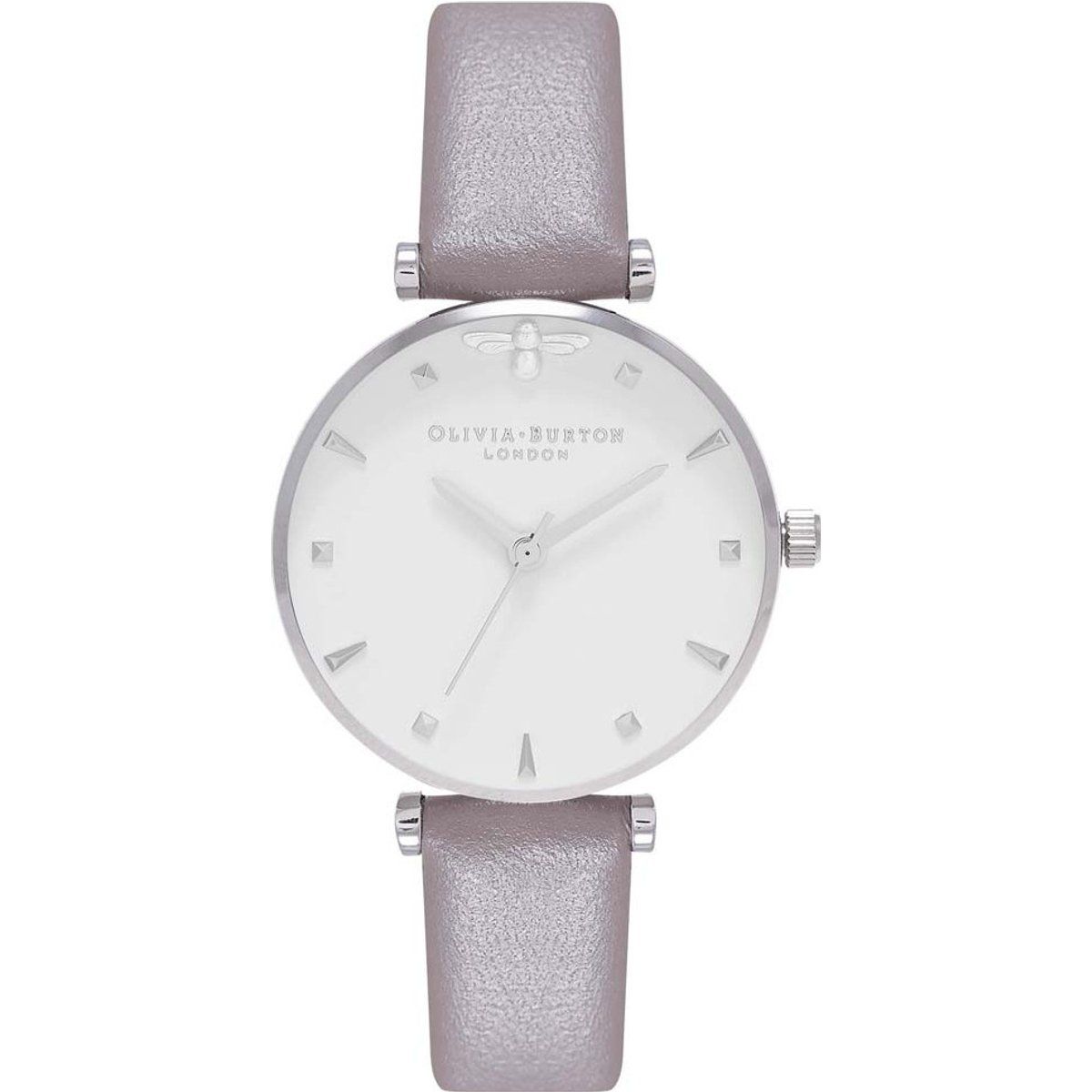 Elegante Silberfarbene Uhr mit Grau Armband