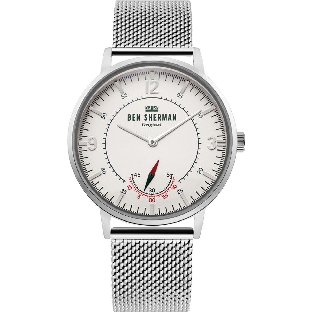 Moderne minimalistische silberne Mesh-Uhr