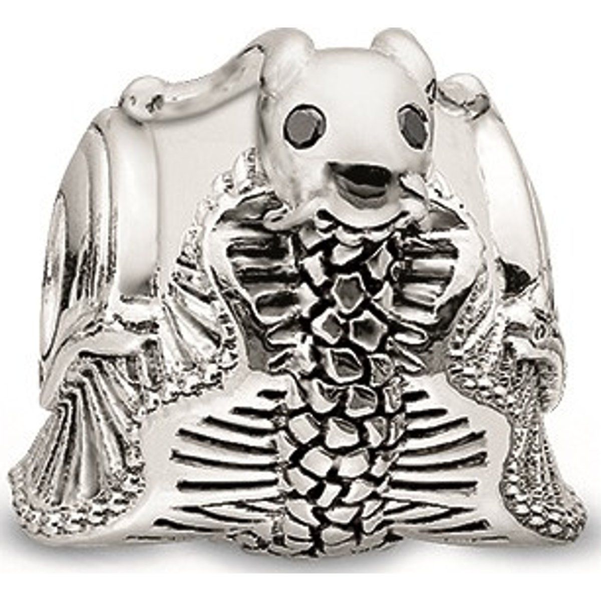 Silberner Fledermaus Charm Anhänger