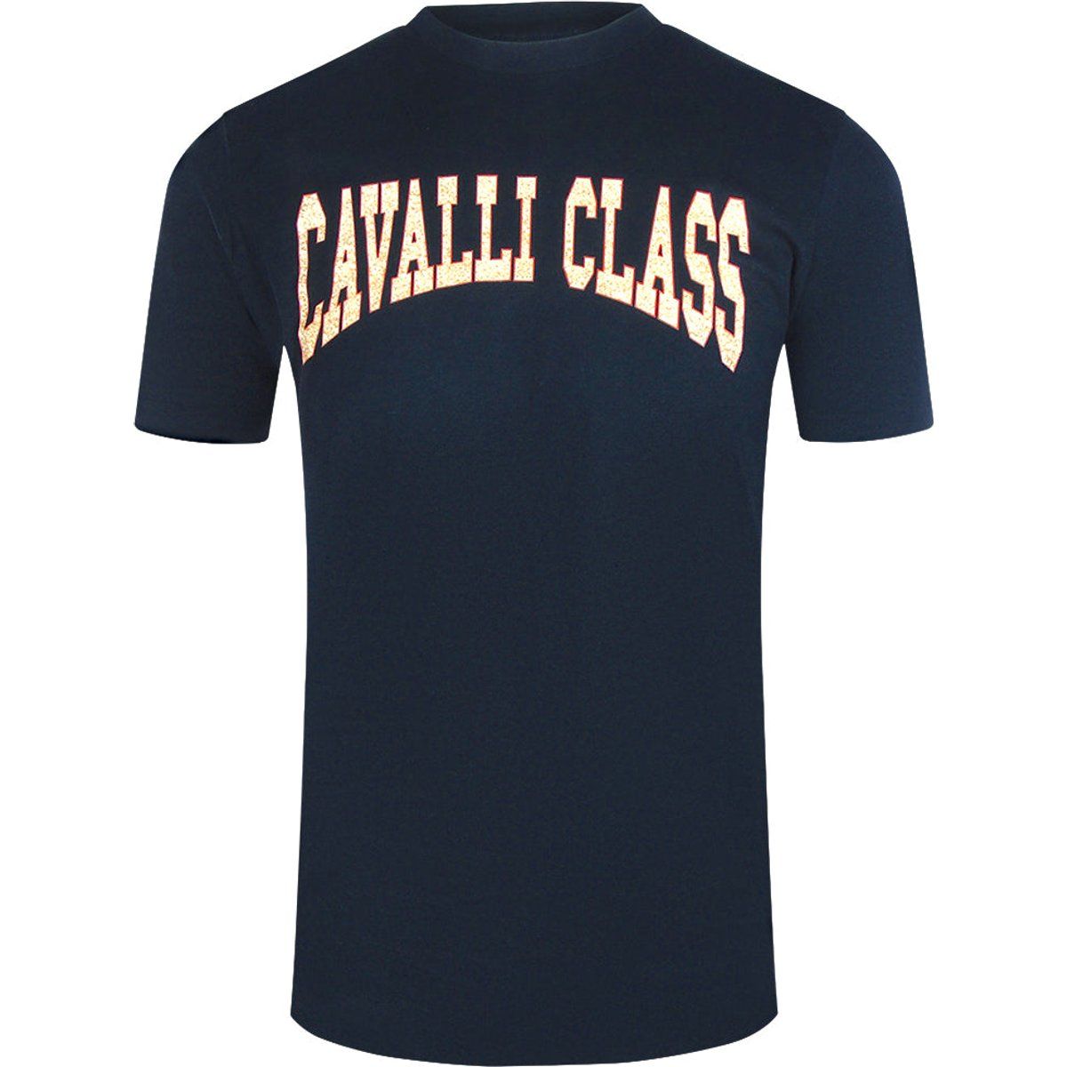 Marineblaues T-Shirt mit Varsity-Logo