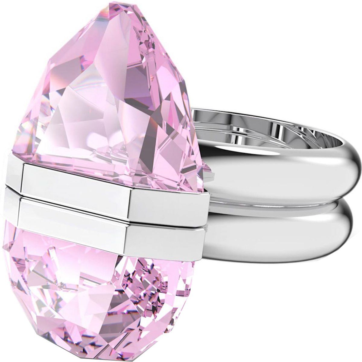Lucent Rosa Kristall Ring mit Band