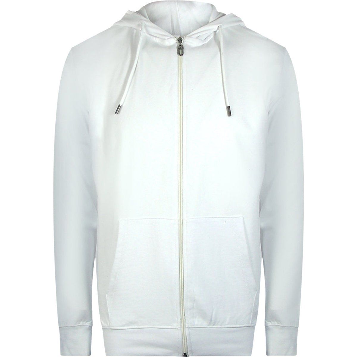 Lässiger Baumwoll-Kapuzenpullover mit Reißverschluss