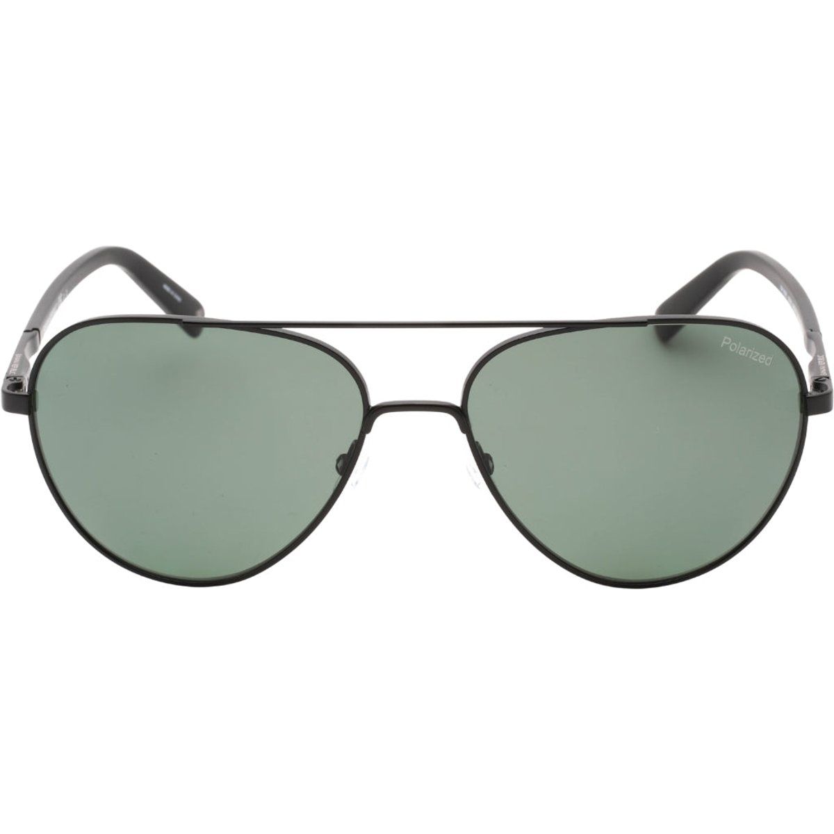 Pilotenbrille Mattschwarz Grüne Gläser