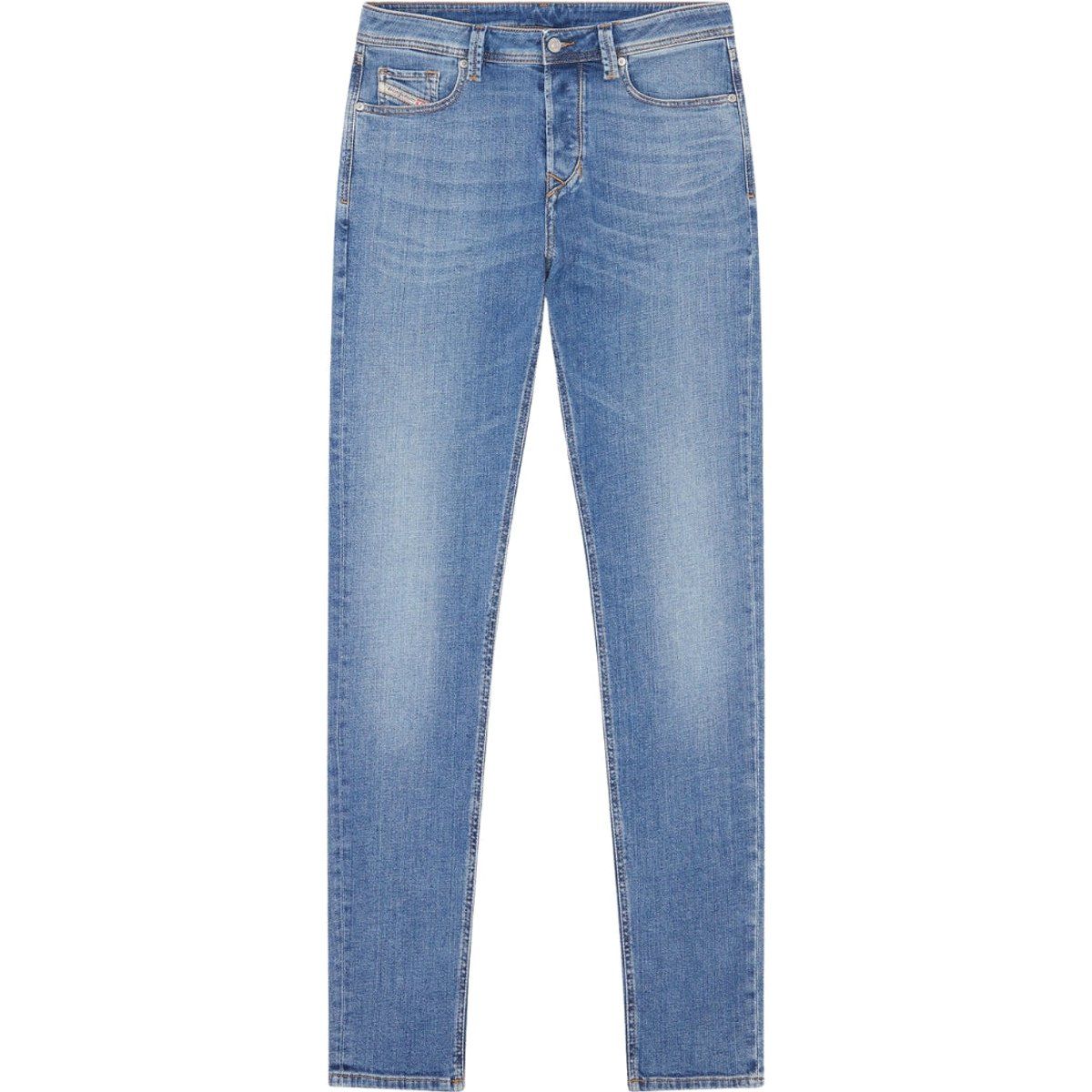 Klassische blaue Slim-Fit-Jeans aus Denim