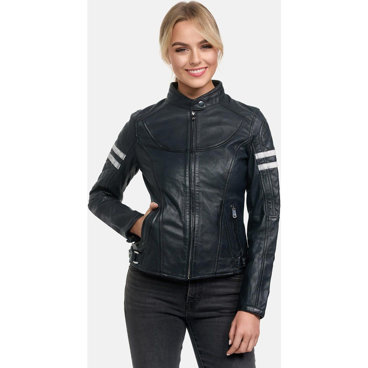 Damen Slim Fit Lederjacke
