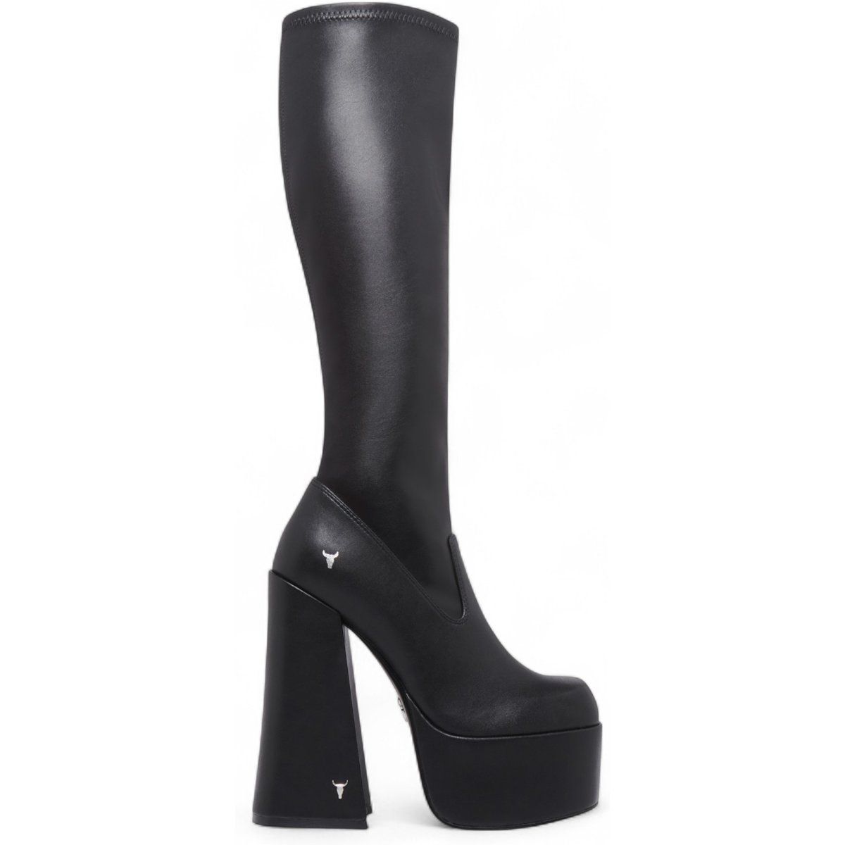 Kniehoher Plateau-Stiefel mit Blockabsatz