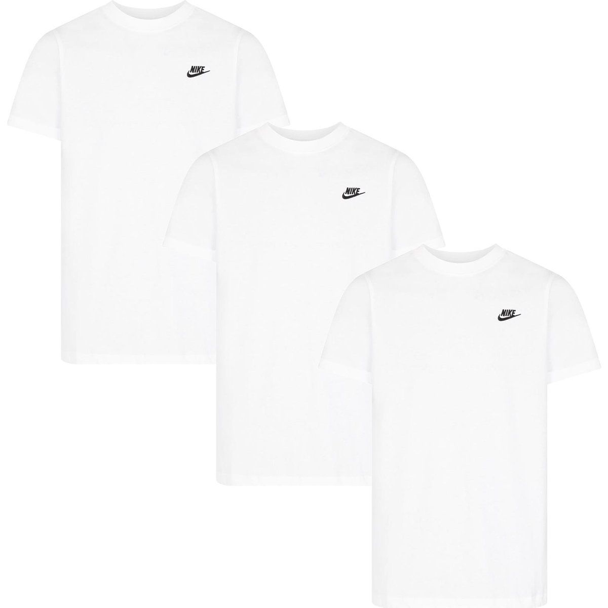 Klassisches weißes Baumwoll-T-Shirt im Dreierpack