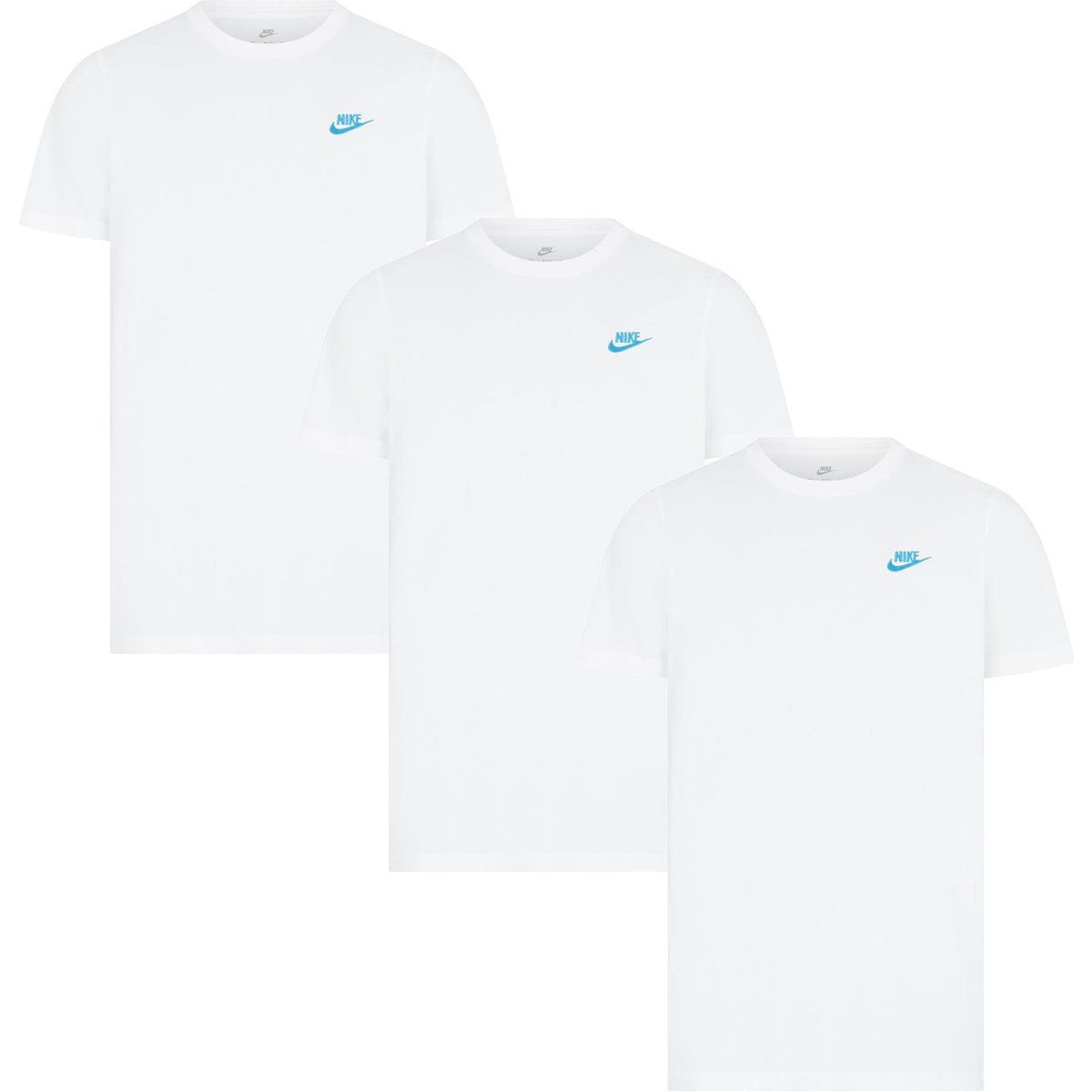 Herren Weißes T-Shirt mit Rundhalsausschnitt 3er-Pack