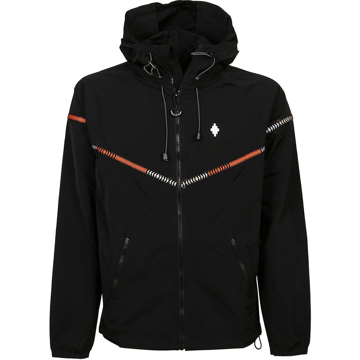 Schwarze Herren Windbreaker Jacke mit Kapuze