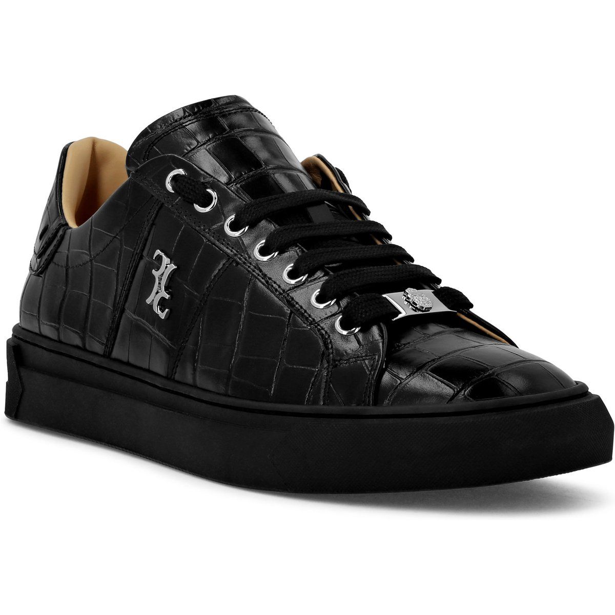Herren Sneaker mit Krokoprägung