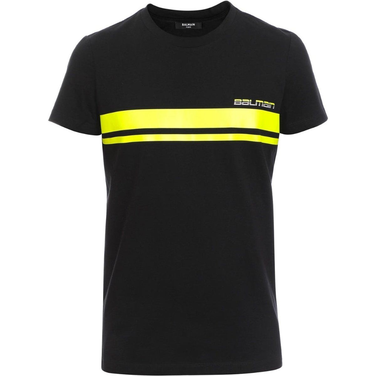 Herren Schwarzes T-Shirt mit Neonstreifen