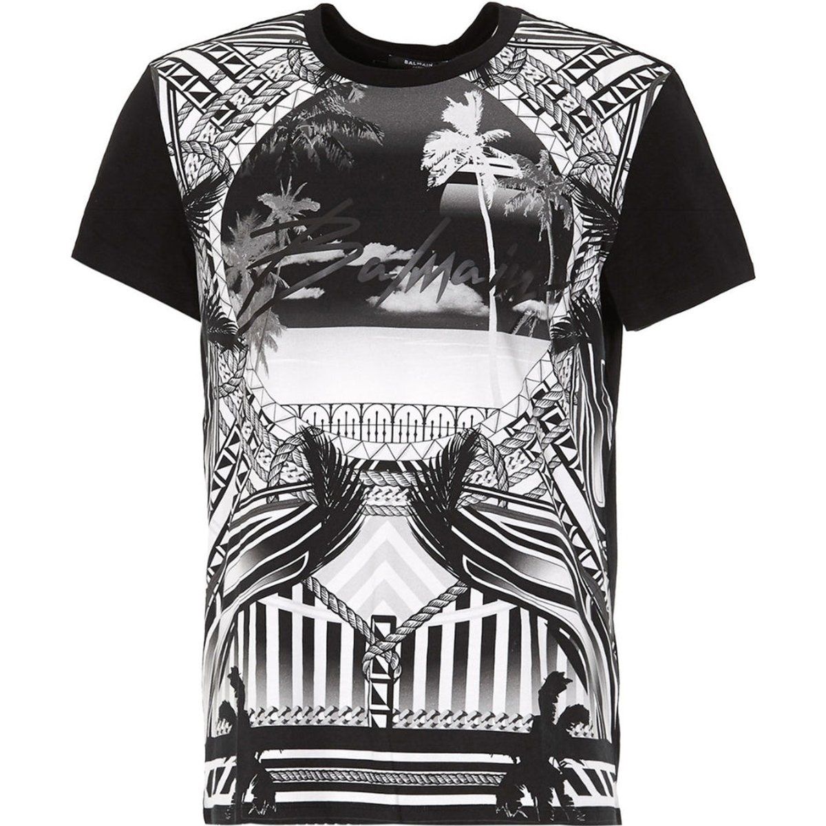 Baumwoll-T-Shirt mit Resort-Grafikprint