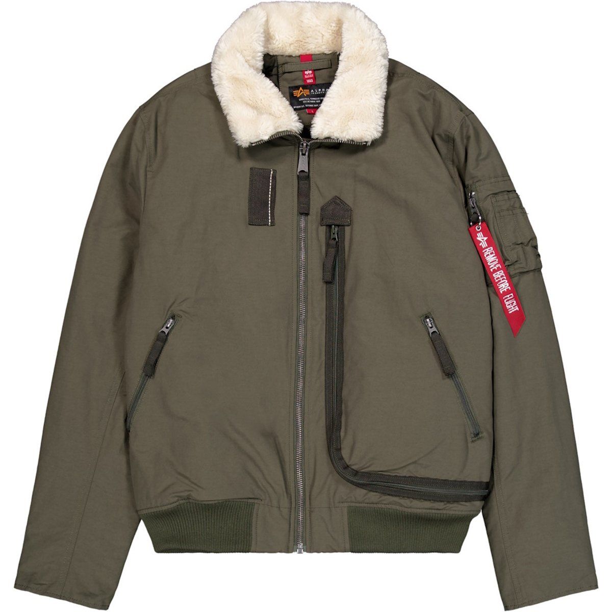 Klassische Bomberjacke mit Kunstfellkragen