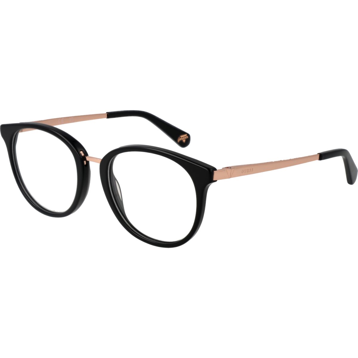Klassische runde Brille Schwarz und Gold