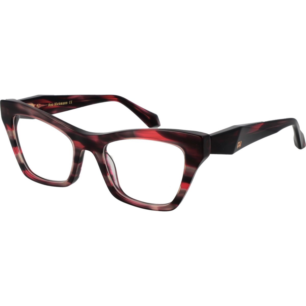 Cat-Eye Vollrand Brille in Rot