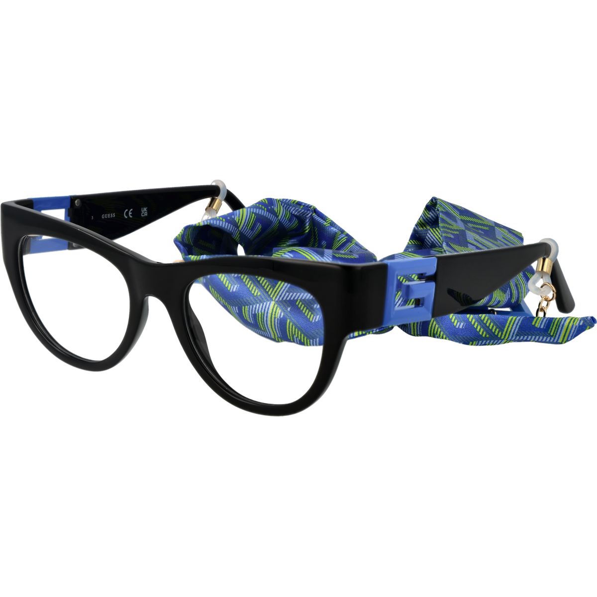 Cat-Eye-Brillenfassung mit Schal