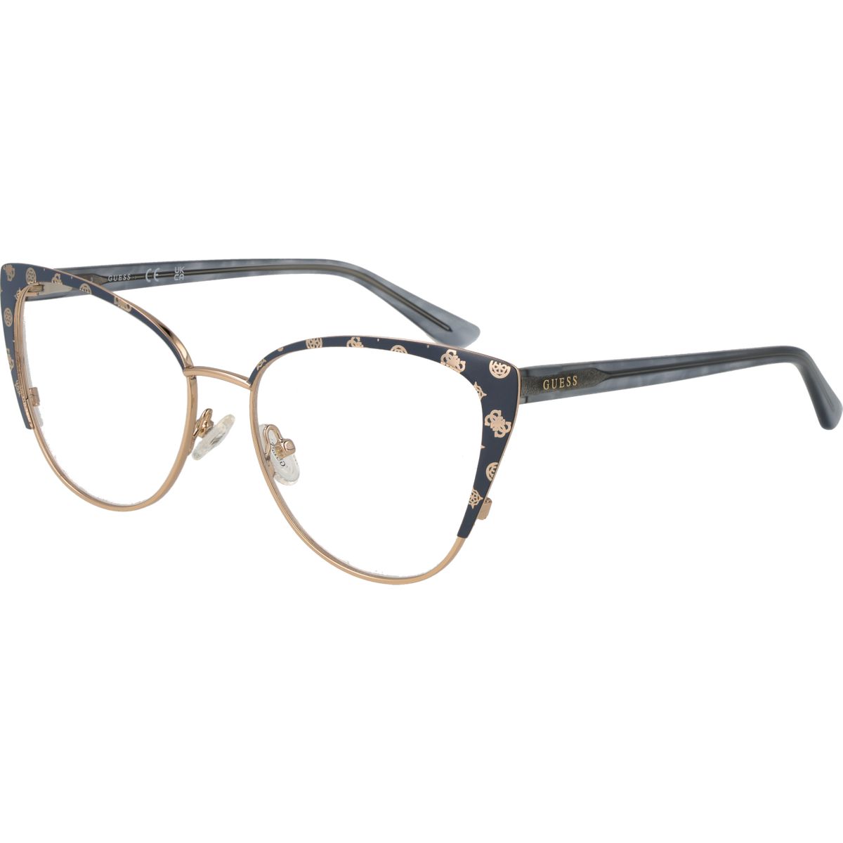 Gemusterte Brille in Cat-Eye-Form