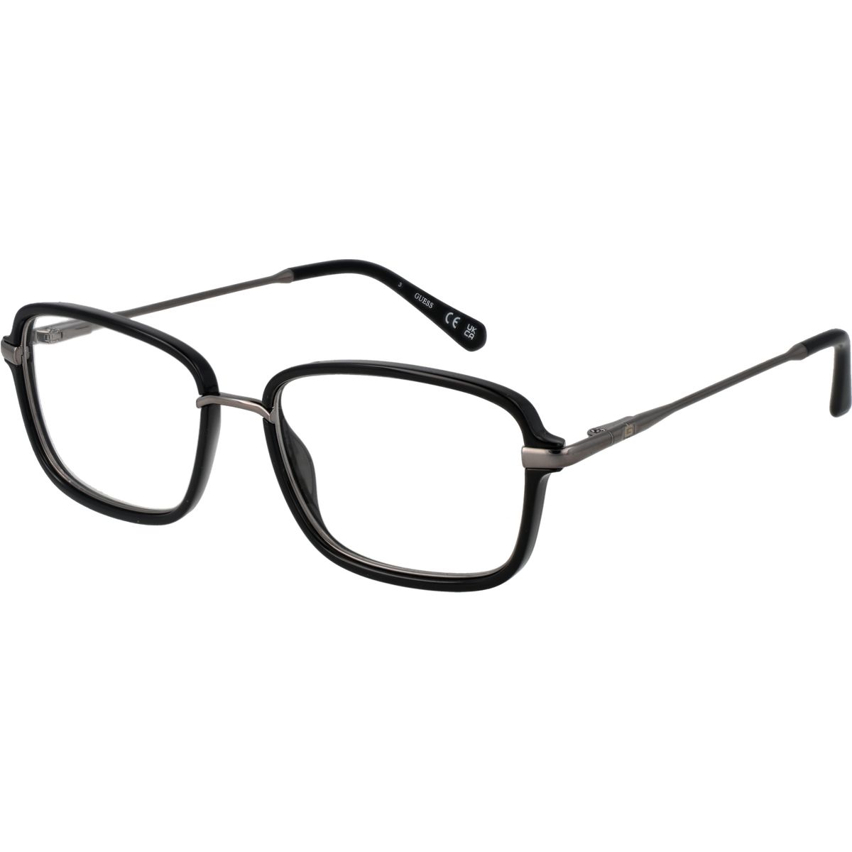 Rechteckige Vollrandbrille in Schwarz