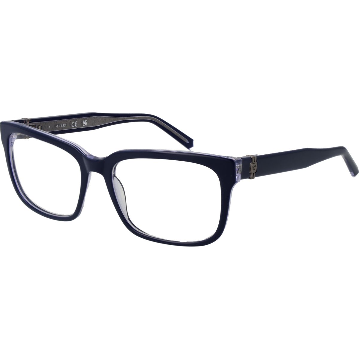 Rechteckige blaue Brille mit Vollrand