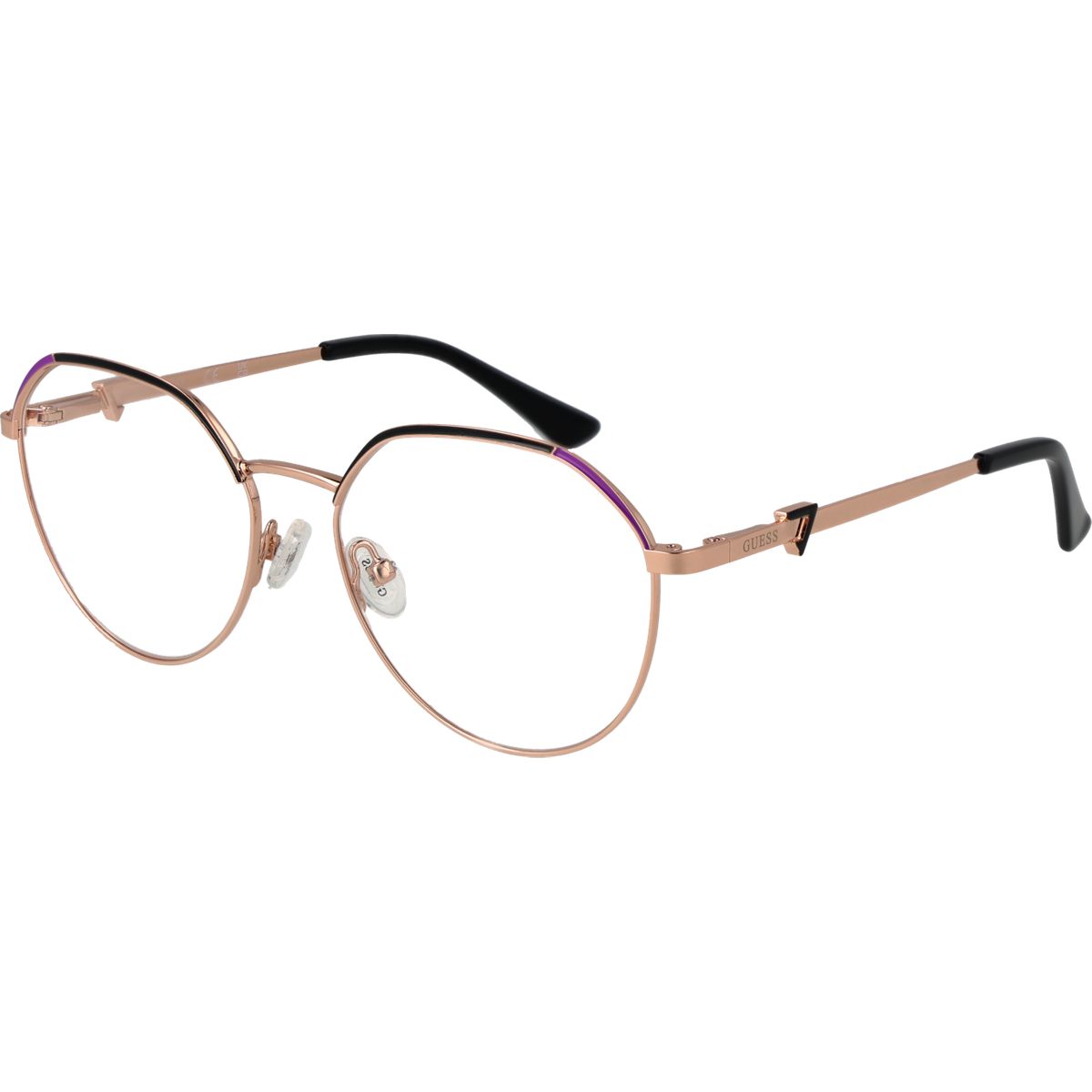 Elegante runde roségoldene Brillenfassung
