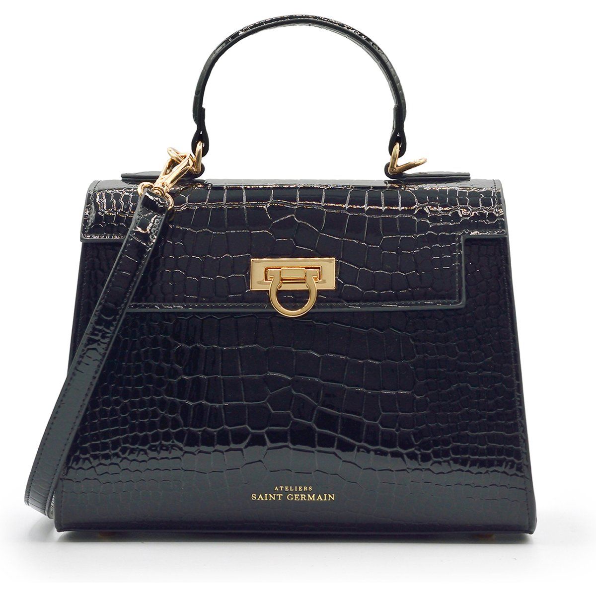Elegante Handtasche mit Krokoprägung