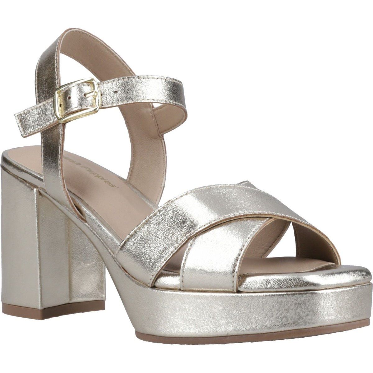 Hush Puppies Ophelia Leather Heel Damen Sandalen aus Wildleder in Gold