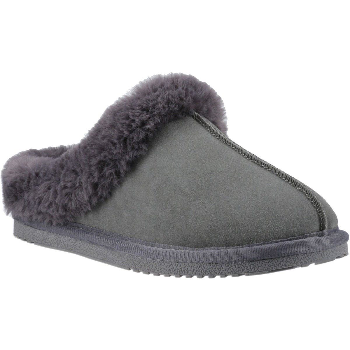 Hush Puppies Amara Wildleder Damen Hausschuhe in Grau