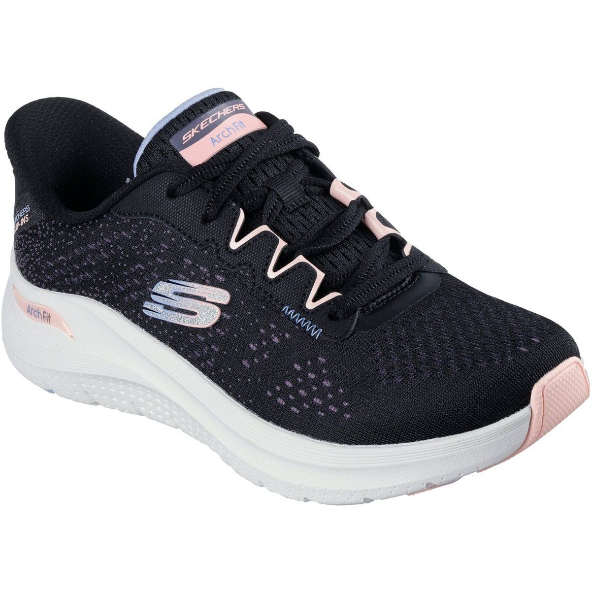 Skechers Arch Fit 2.0 Fresh Pace Textile Damen Schwarz/multi Sneaker