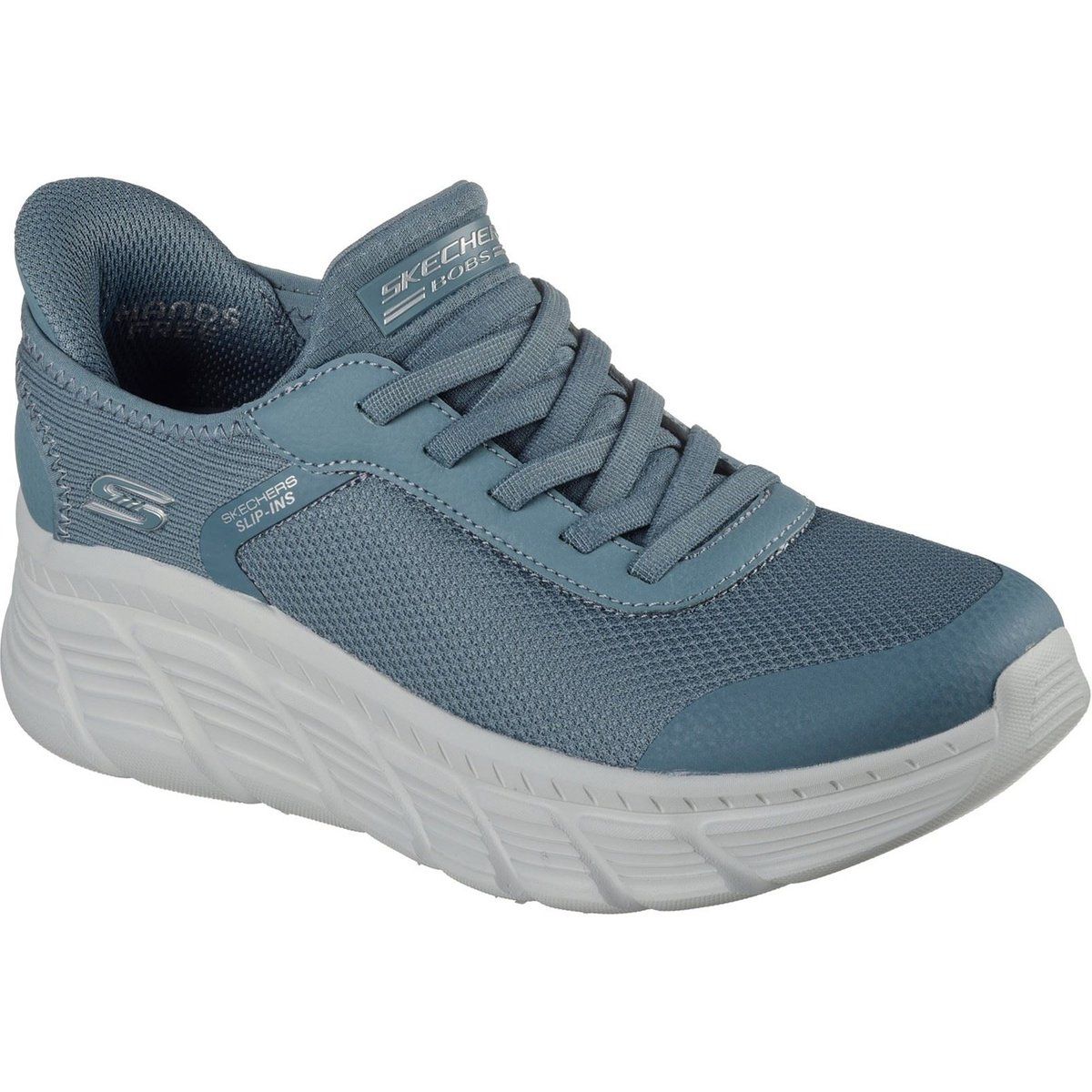 Skechers BOBS Flex Hi Linear Force Textil Damen Sneaker in Schiefergrau