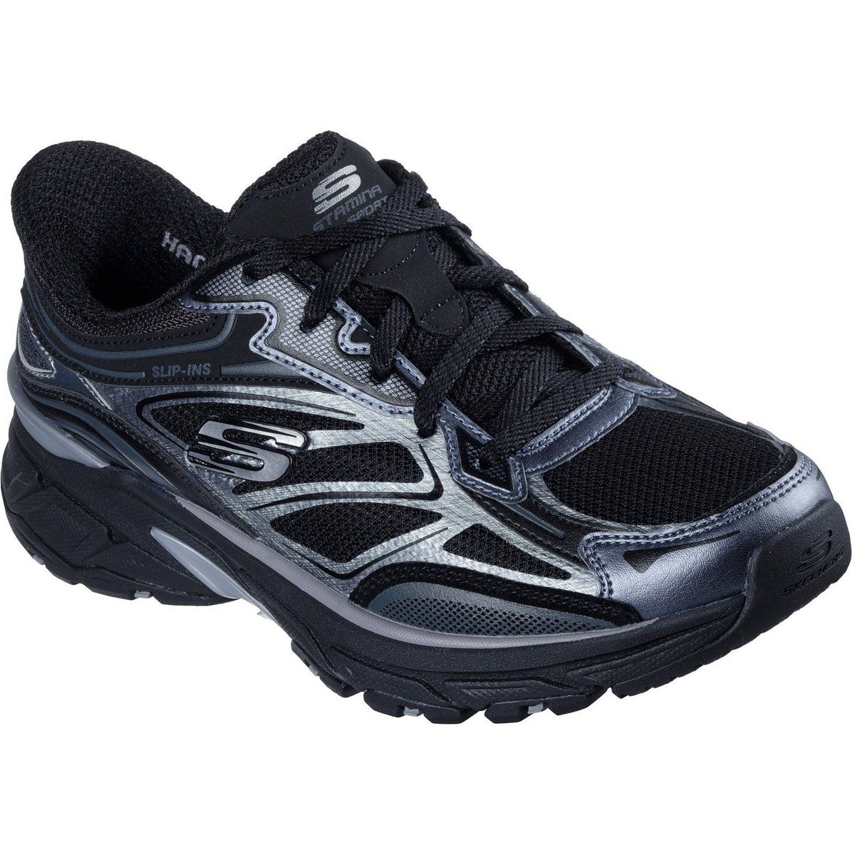 Skechers Stamina Sport Damen Schwarze Turnschuhe