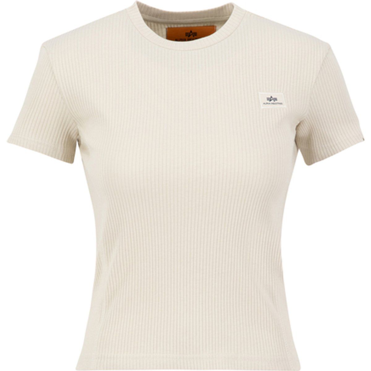 Figurbetontes geripptes Strick-T-Shirt