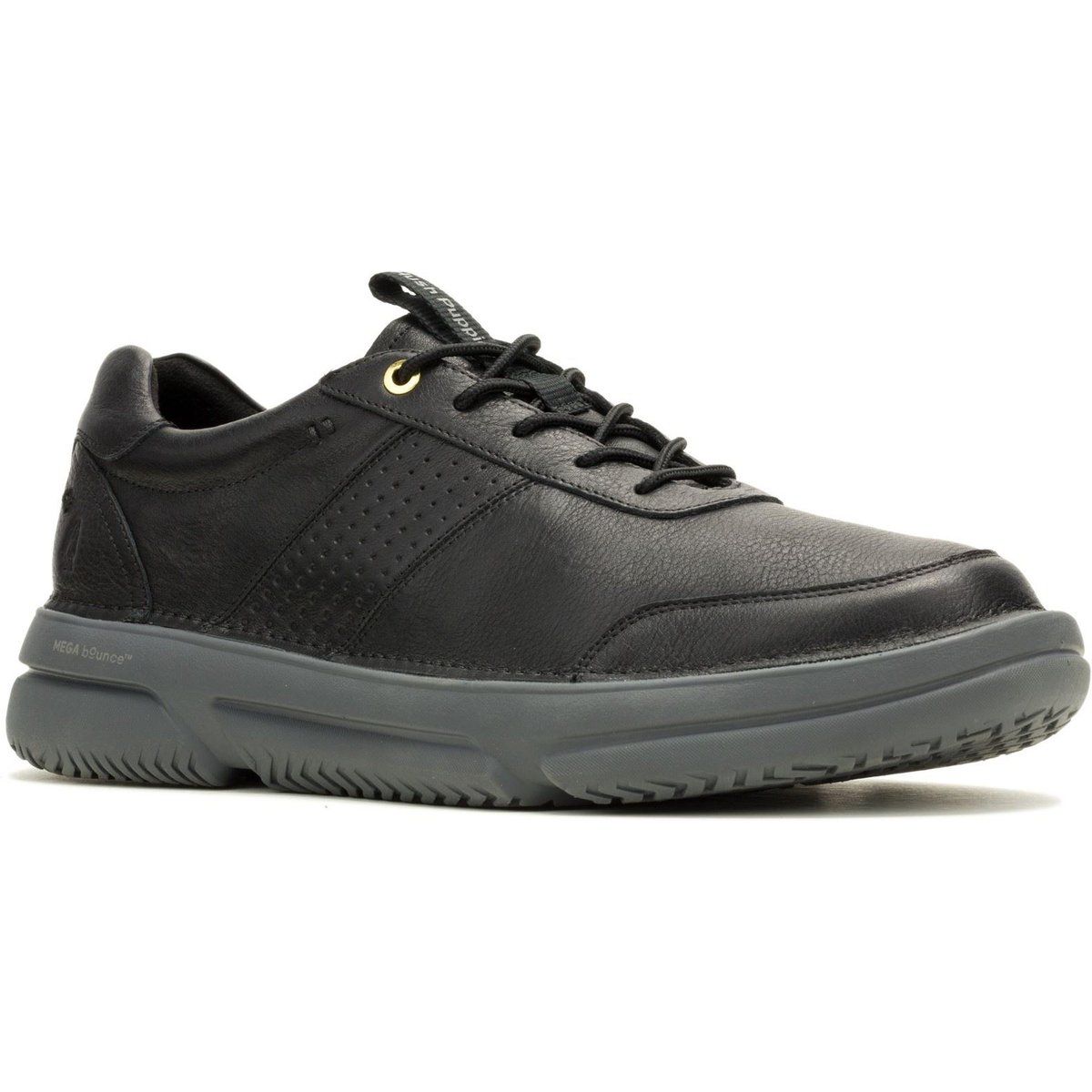 Hush Puppies Baylor Leder Herren schwarze Sneakers