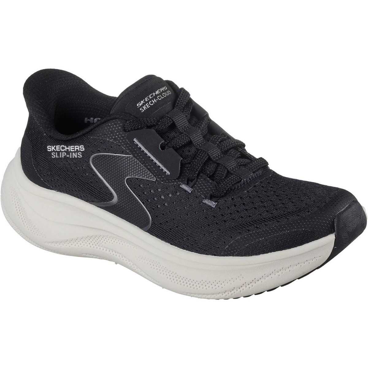 Skechers Skech Cloud Plush Horizon Polyester Damen Schwarz/Weiß Sneaker