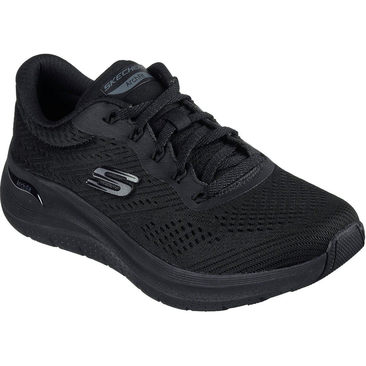 Skechers Arch Fit 2.0 Big League Polyester Damen Schwarze Sneaker