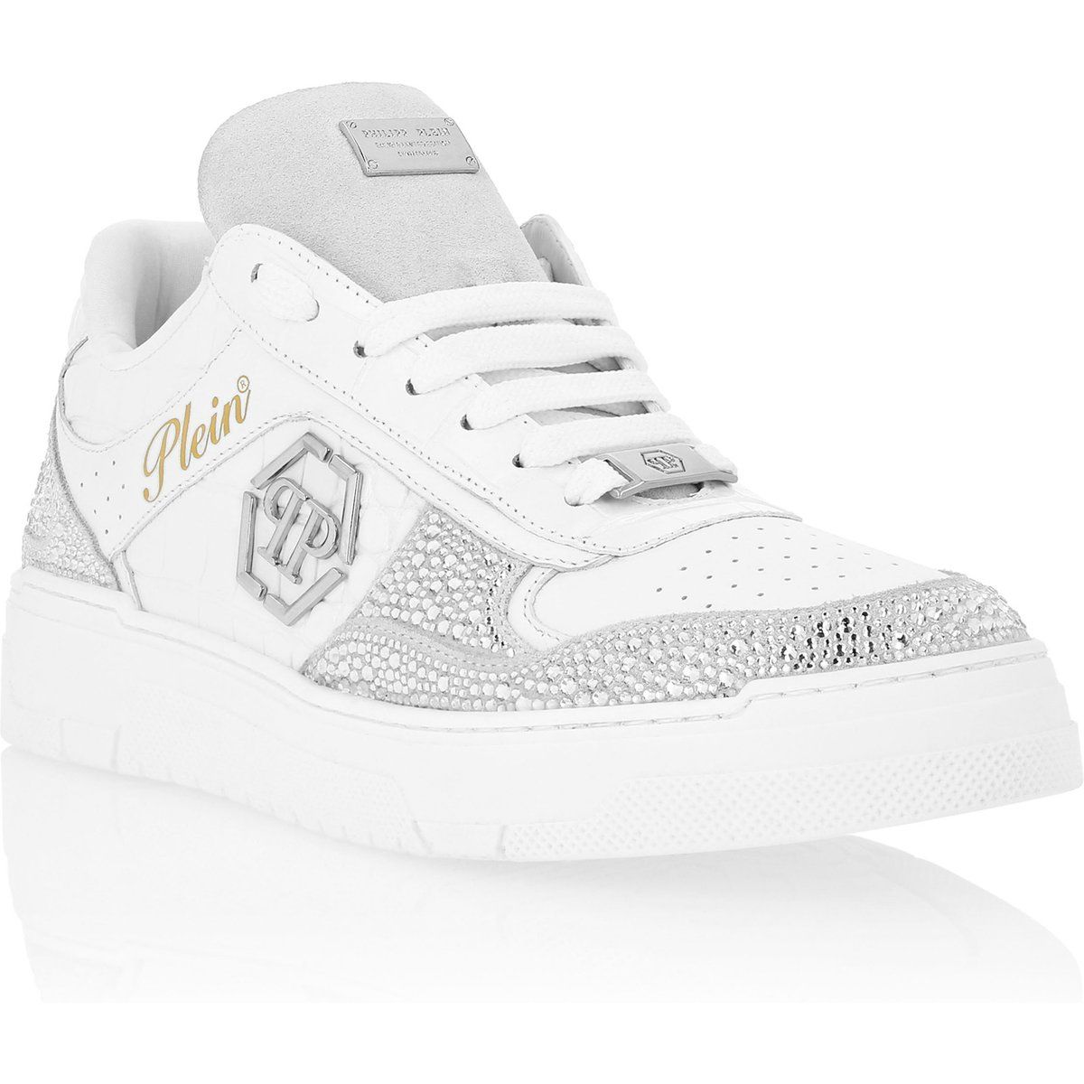 Strassverzierte Low-Top Sneaker