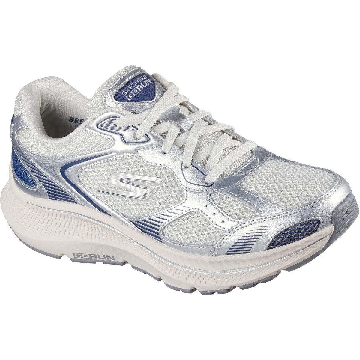 Skechers GO RUN Consistent 2.0 Volt Ledersneaker Für Damen In Silber/navy