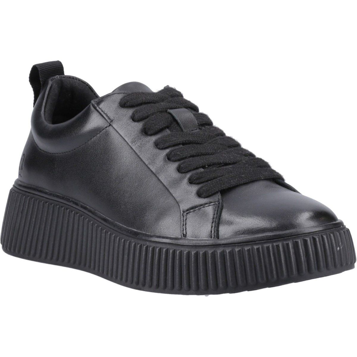 Hush Puppies Harlow Damen Sneaker aus schwarzem Leder