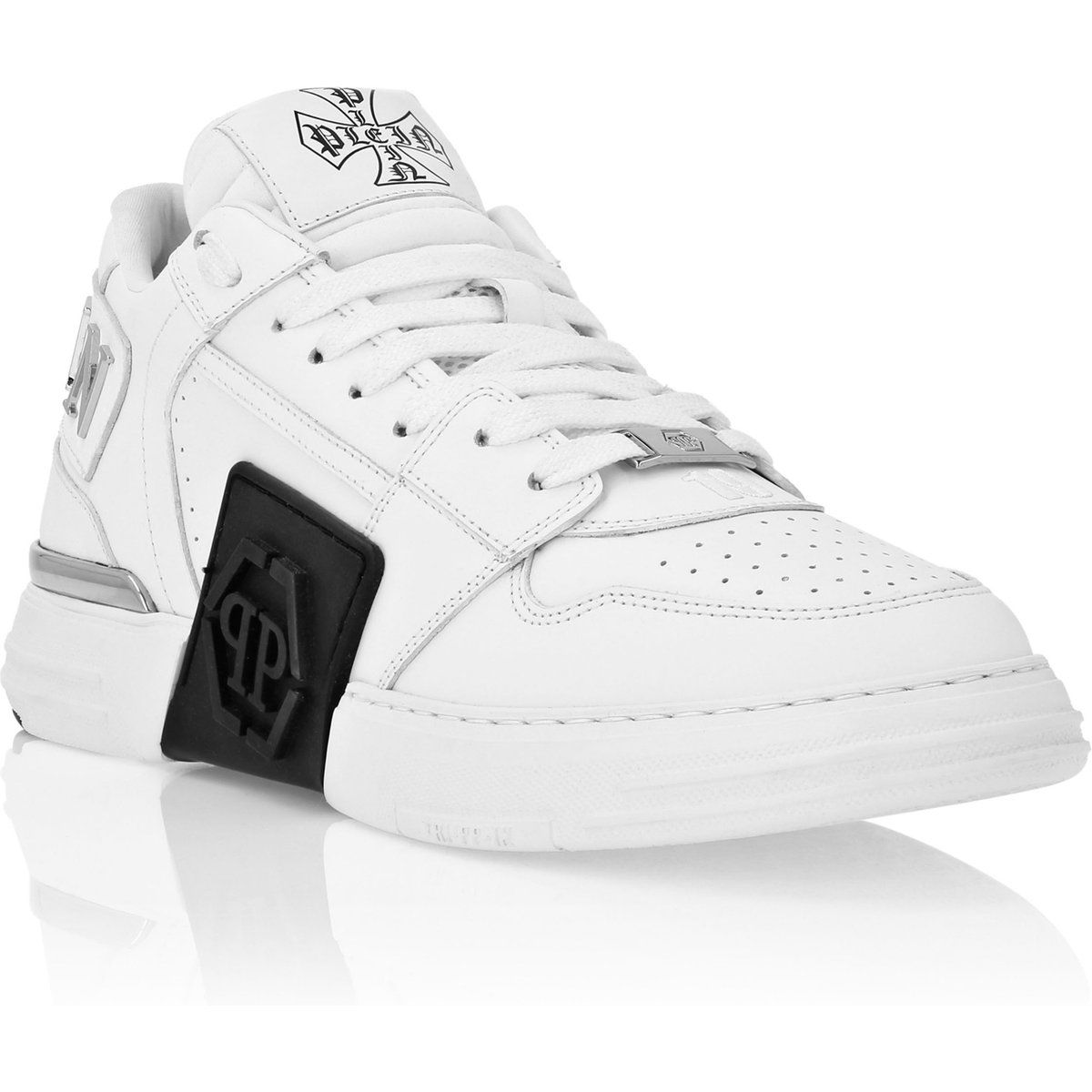Weiße Leder Lo-Top Mode Sneakers