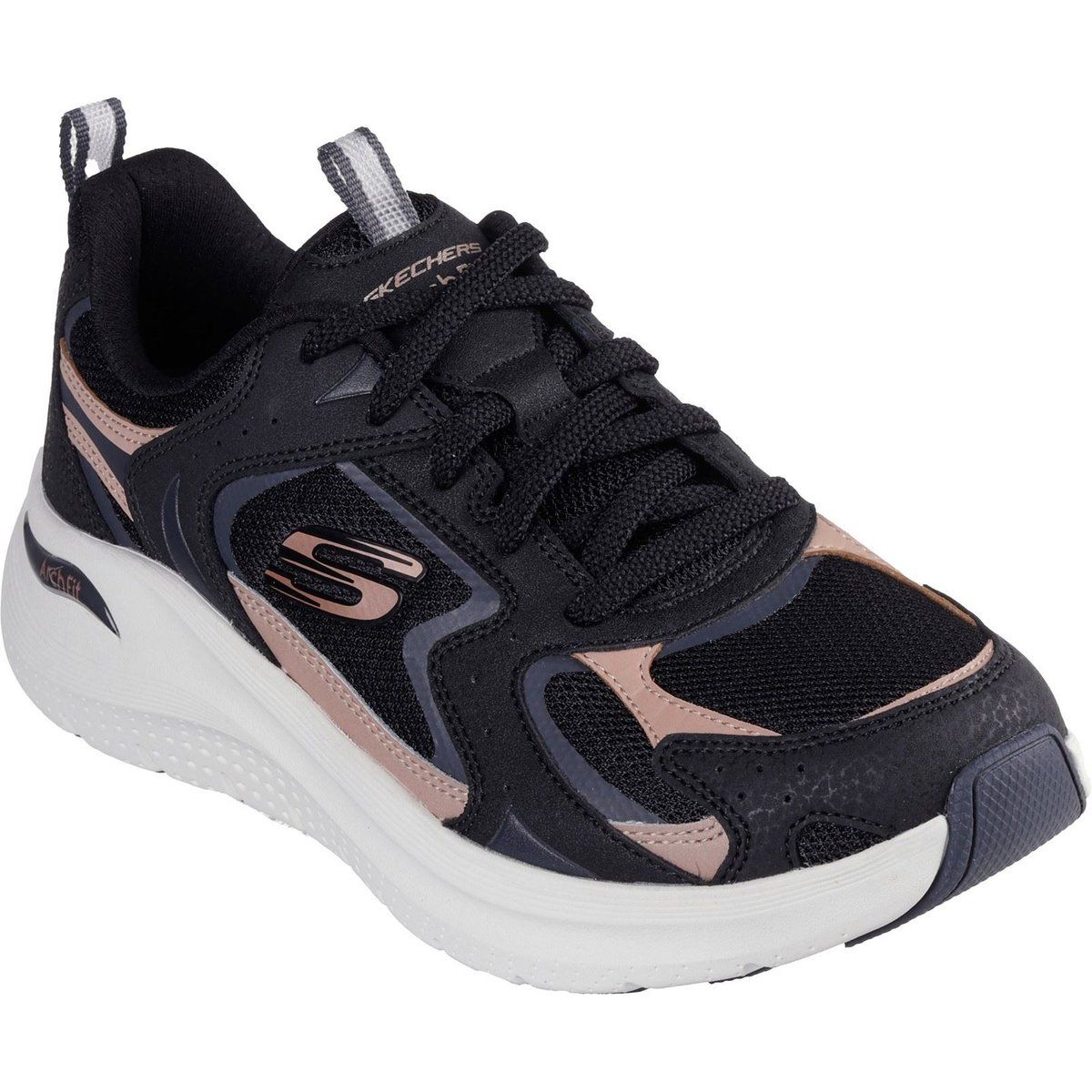 Skechers Arch Fit 2.0 Vintage Luxe Leder Damen Sneakers Schwarz/Roségold