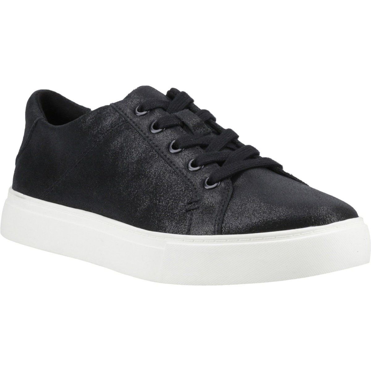 TOMS Kameron Schnür-Leder Damen Sneakers in Schwarz Metallic