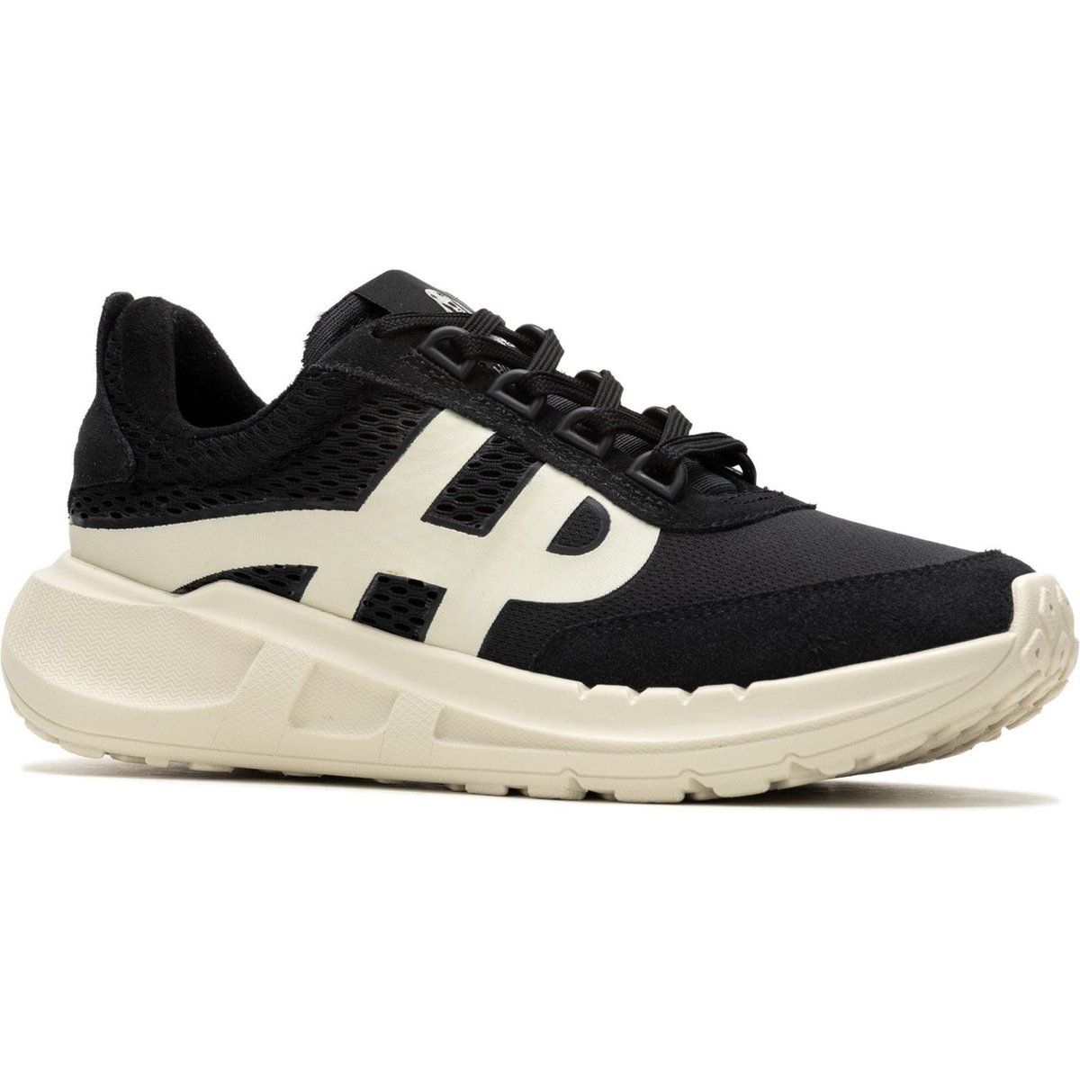 Hush Puppies Seventy8 Retro Runner Suede Damenschwarze Turnschuhe